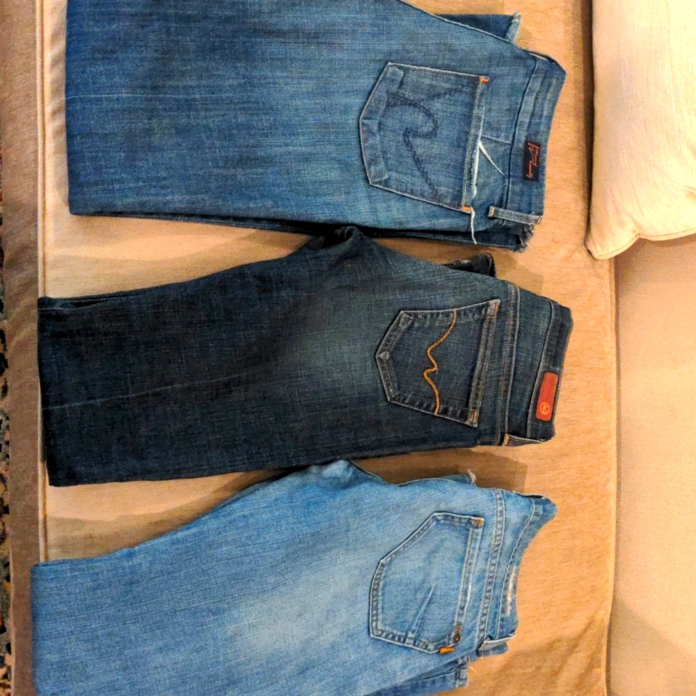 3 pairs of jeans sold together as bundle